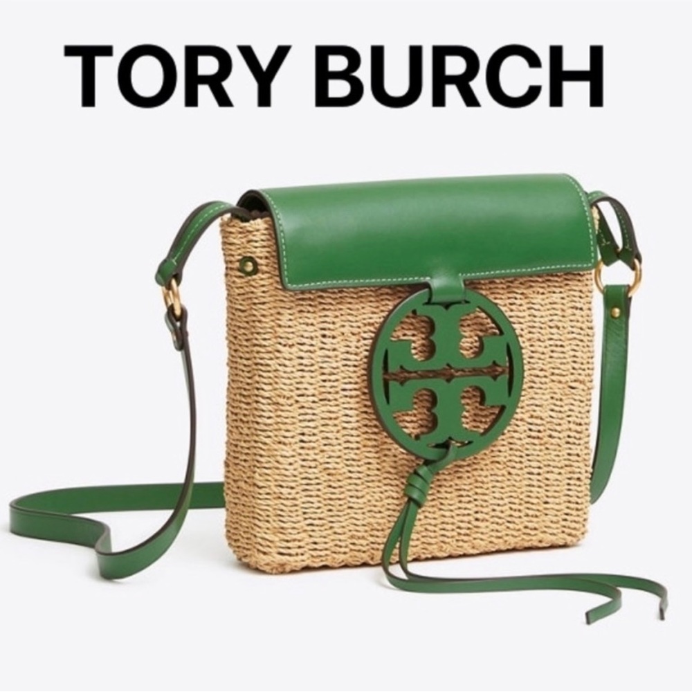 NWT Tory Burch Miller Straw Cross Body NWT